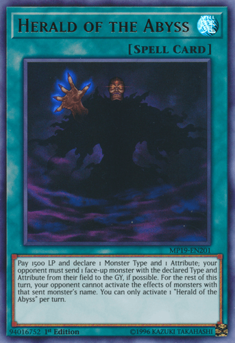 Herald of the Abyss - MP19-EN201 Ultra Rare 1st Edition