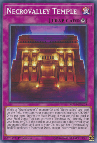 Necrovalley Temple - MP19-EN205 Common 1st Edition