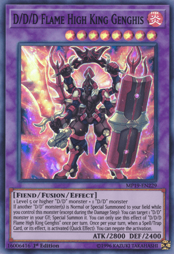 D/D/D Flame High King Genghis - MP19-EN229 Super Rare 1st Edition