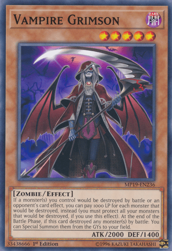 Vampire Grimson - MP19-EN236 Common 1st Edition