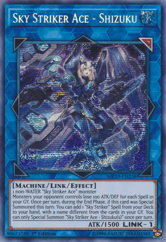 Sky Striker Ace - Shizuku - MP19-EN258 Prismatic Secret Rare 1st Edition