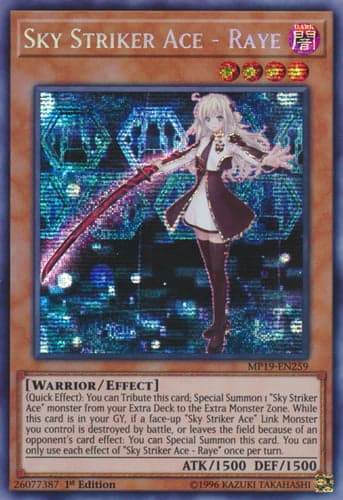 Sky Striker Ace - Raye - MP19-EN259 Prismatic Secret Rare Unlimited