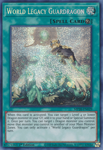World Legacy Guardragon - MP20-EN029 Prismatic Secret Rare 1st Edition