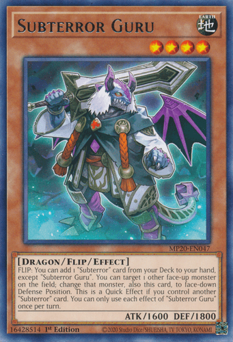 Subterror Guru - MP20-EN047 Rare 1st Edition