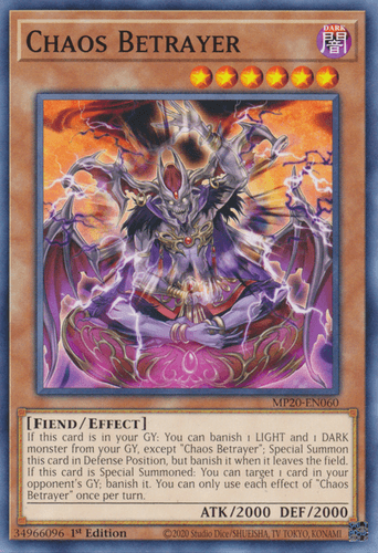 Chaos Betrayer - MP20-EN060 Common 1st Edition