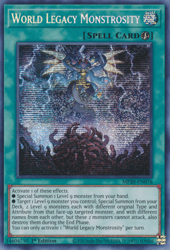 World Legacy Monstrosity - MP20-EN076 Prismatic Secret Rare 1st Edition