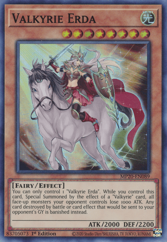 Valkyrie Erda - MP20-EN089 Super Rare 1st Edition