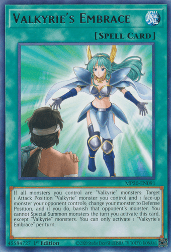Valkyrie's Embrace - MP20-EN091 Rare 1st Edition