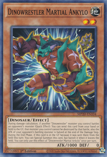 Dinowrestler Martial Ankylo - MP20-EN104 Common 1st Edition