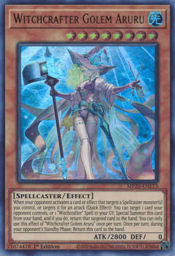 Witchcrafter Golem Aruru - MP20-EN113 Ultra Rare 1st Edition