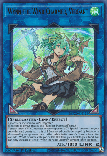 Wynn the Wind Charmer, Verdant - MP20-EN124 Ultra Rare 1st Edition