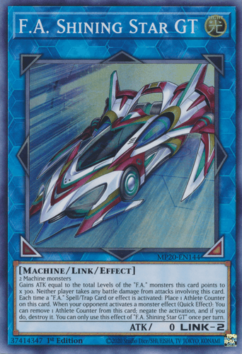 F.A. Shining Star GT - MP20-EN144 Super Rare 1st Edition