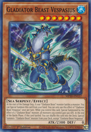 Gladiator Beast Vespasius - MP20-EN157 Common 1st Edition