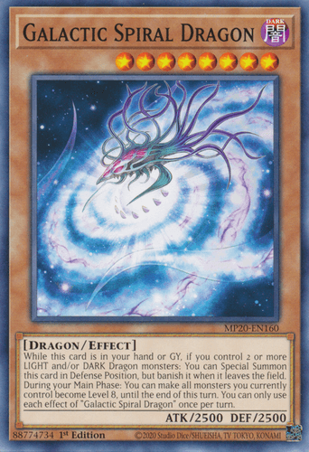 Galactic Spiral Dragon - MP20-EN160 Common 1st Edition