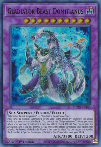 Gladiator Beast Domitianus - MP20-EN165 Ultra Rare 1st Edition