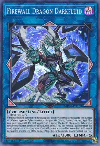 Firewall Dragon Darkfluid - MP20-EN168 Super Rare 1st Edition