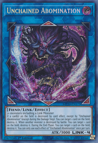 Unchained Abomination - MP20-EN175 Prismatic Secret Rare 1st Edition