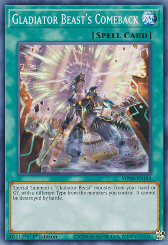Gladiator Beast's Comeback - MP20-EN184 Common 1st Edition