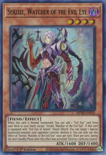 Serziel, Watcher of the Evil Eye - MP20-EN232 Ultra Rare 1st Edition