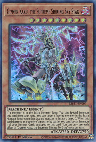 Gizmek Kaku, the Supreme Shining Sky Stag - MP21-EN007 Ultra Rare 1st Edition