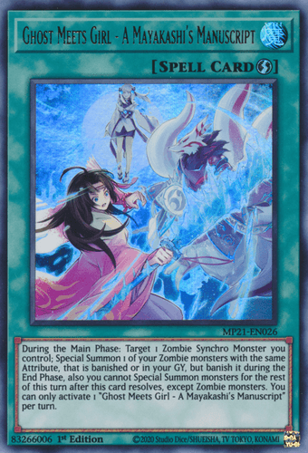 Ghost Meets Girl - A Mayakashi's Manuscript - MP21-EN026 Ultra Rare 1st Edition