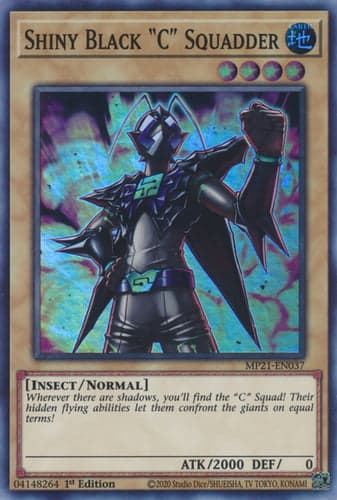 Shiny Black "C" Squadder - MP21-EN037 Super Rare 1st Edition