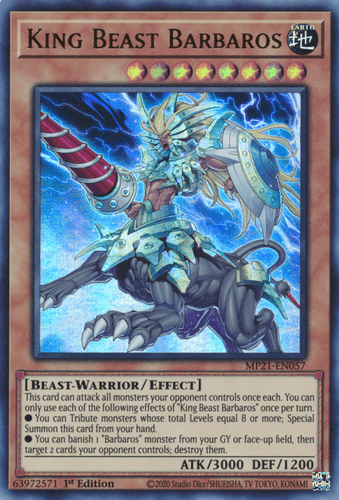 King Beast Barbaros - MP21-EN057 Ultra Rare 1st Edition