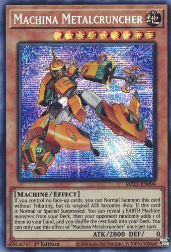 Machina Metalcruncher - MP21-EN094 Prismatic Secret Rare 1st Edition