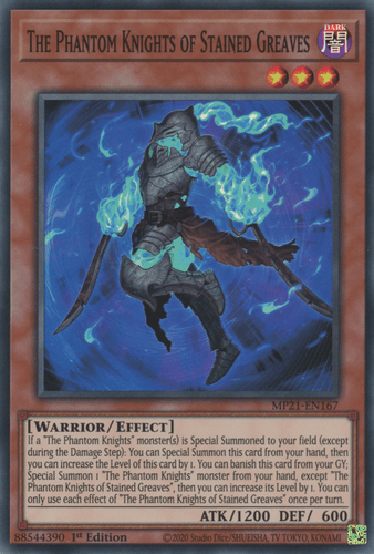 The Phantom Knights of Stained Greaves - MP21-EN167 Super Rare 1st Edition