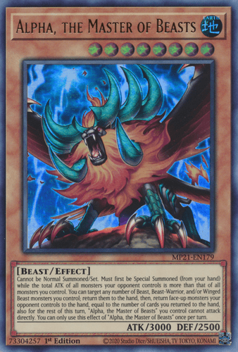 Alpha, the Master of Beasts - MP21-EN179 Ultra Rare 1st Edition