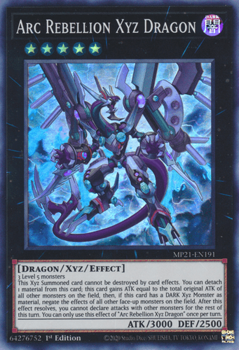 Arc Rebellion Xyz Dragon - MP21-EN191 Super Rare 1st Edition