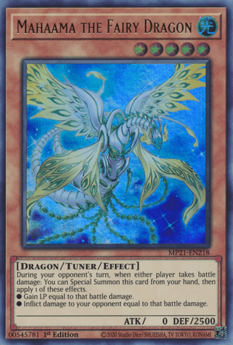 Mahaama the Fairy Dragon - MP21-EN218 Ultra Rare 1st Edition