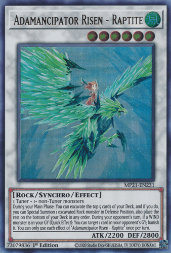 Adamancipator Risen - Raptite - MP21-EN231 Ultra Rare 1st Edition