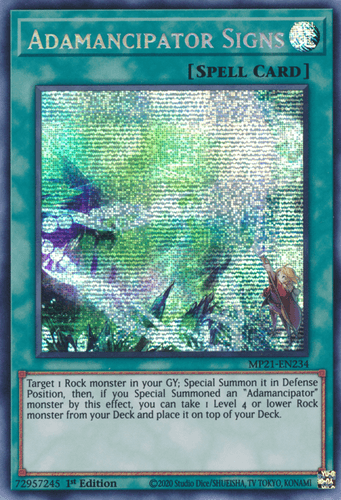 Adamancipator Signs - MP21-EN234 Prismatic Secret Rare 1st Edition