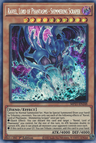 Raviel, Lord of Phantasms - Shimmering Scraper - MP21-EN248 Prismatic Secret Rare 1st Edition