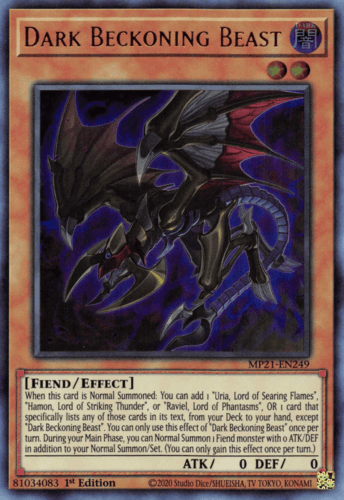 Dark Beckoning Beast - MP21-EN249 Ultra Rare 1st Edition