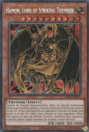 Hamon, Lord of Striking Thunder - MP21-EN253 Prismatic Secret Rare 1st Edition