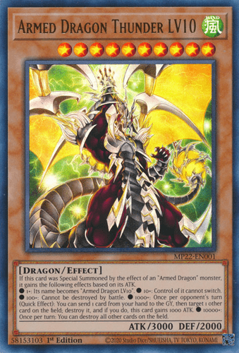 Armed Dragon Thunder LV10 - MP22-EN001 Ultra Rare 1st Edition