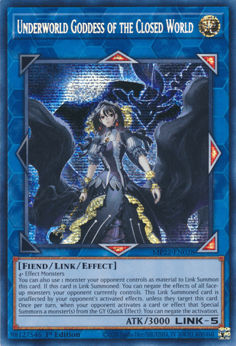 Underworld Goddess of the Closed World - MP22-EN028 Prismatic Secret Rare 1st Edition