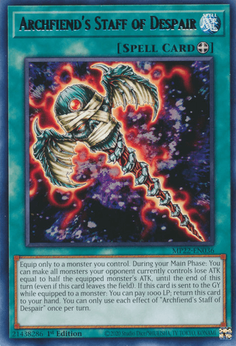 Archfiend's Staff of Despair - MP22-EN036 Rare 1st Edition