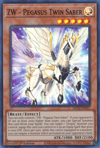ZW - Pegasus Twin Saber - MP22-EN057 Super Rare 1st Edition