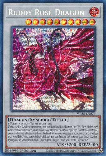 Ruddy Rose Dragon - MP22-EN077 Prismatic Secret Rare 1st Edition