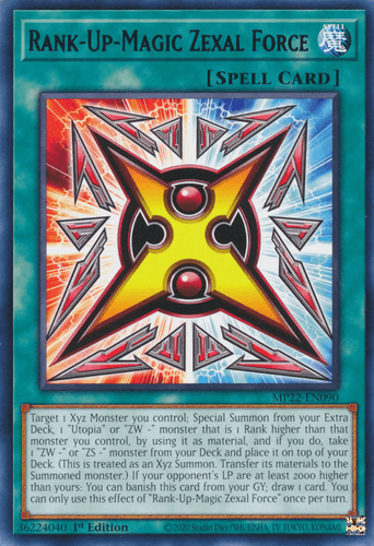 Rank-Up-Magic Zexal Force - MP22-EN090 Rare 1st Edition