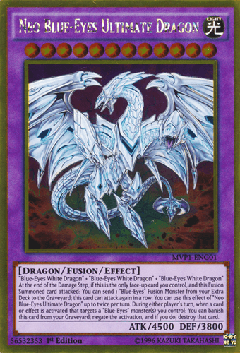 Neo Blue-Eyes Ultimate Dragon - MVP1-ENG01 Gold Rare Unlimited