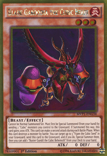 Blade Garoodia the Cubic Beast - MVP1-ENG34 Gold Rare 1st Edition