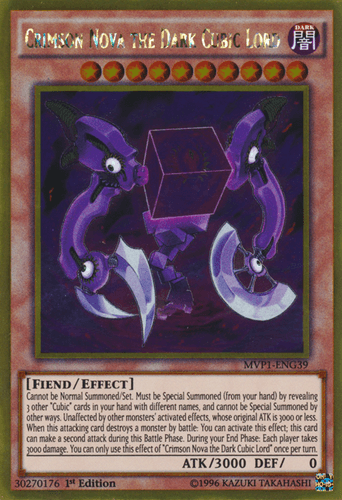 Crimson Nova the Dark Cubic Lord - MVP1-ENG39 Gold Rare 1st Edition