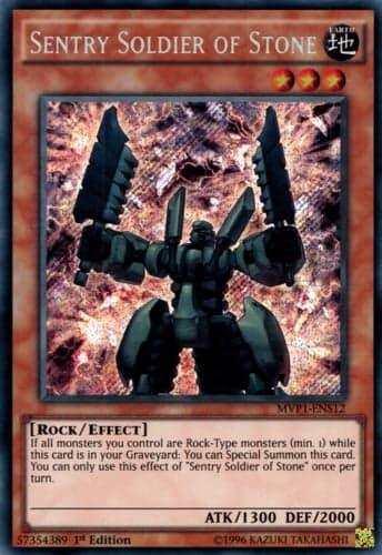 Sentry Soldier of Stone - MVP1-ENS12 Secret Rare 1st Edition