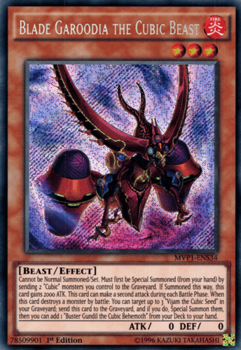 Blade Garoodia the Cubic Beast - MVP1-ENS34 Secret Rare 1st Edition