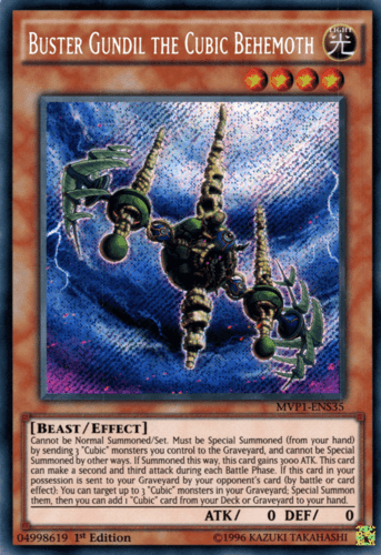 Buster Gundil the Cubic Behemoth - MVP1-ENS35 Secret Rare 1st Edition