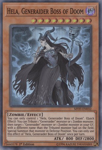 Hela, Generaider Boss of Doom - MYFI-EN032 Super Rare 1st Edition
